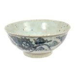 Late Ming Chinese blue and grey bowl