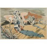 Paul Nash (1889-1946) lithograph in colours, Landscape of the Megaliths, 1937, with pencil