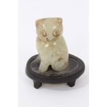 Carved jade cat ornament