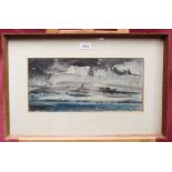 *Norman Adams (1927-2005) watercolour - Storm at Sea, signed and dated ‘53, in glazed frame, 19cm x