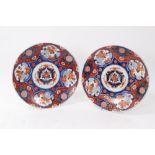 Pair late 19th century Japanese Imari plates