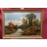 J. Allen, 19th century oil on canvas - sheep grazing beside a river, signed and indistinctly dates,