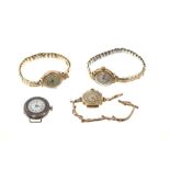 Four ladies' wristwatches