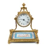 19th century French desk clock with drum movement and lever escapement