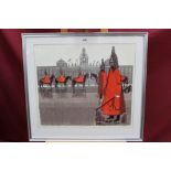 Robert Tavener (1920-2004) signed artists proof linocut - Horseguards Parade (No.4), in glazed