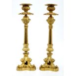 Pair of early 19th century ormolu candlesticks