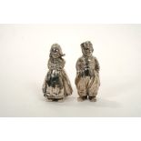 Pair of early 20th century Continental silver pepperettes