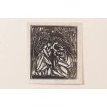 Eric Gill (1882-1940) wood engraving, Flight into Egypt, 1916, (p52) 5.6 x 5cm,