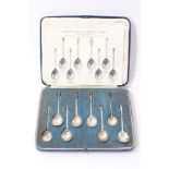 1930s set eight silver spoons modelled as repro's of antique silver spoons of the Middle Ages