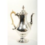 George III silver coffee pot of ogee form