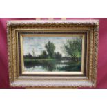 William Henry Hilliard (1836 - 1905) River at Dusk in gilt frame