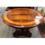 19th century and later mahogany circular dining table, with tilt top on unusual pineapple form