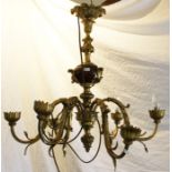 Impressive gilt and marble chandelier