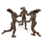 Sophie Ryder (born 1963), bronze sculpture - Dancing Lady-Hares (2001)