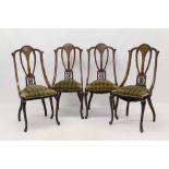 Set of four Art Nouveau-style salon chairs