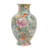 Late 19th century Chinese millefiori decorated baluster vase