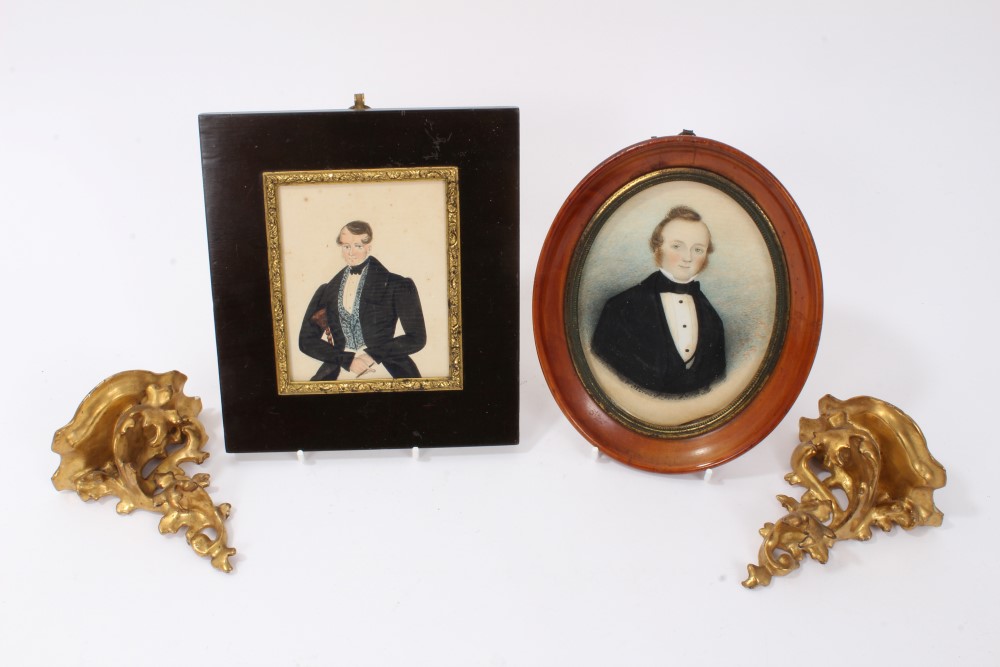 Two 19th century portrait miniatures on paper
