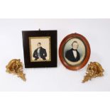 Two 19th century portrait miniatures on paper