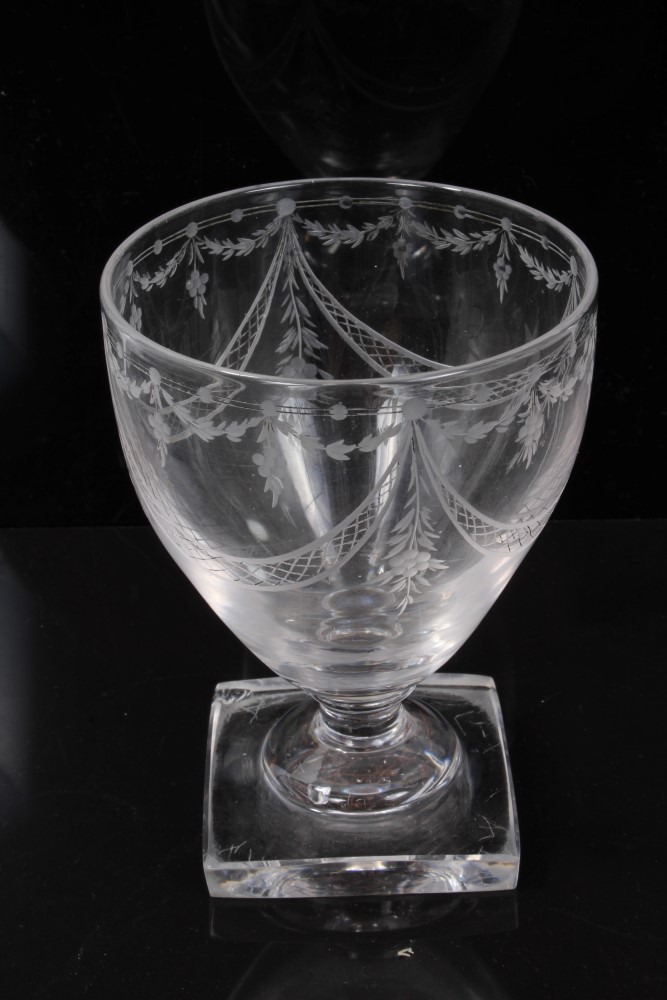 Group of four 19th century glass rummers and a glass tumbler - Image 6 of 6