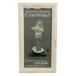 Rare Art Nouveau C .Gauthier & Co Champagne advertising poster