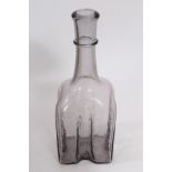 Antique grey glass bottle with string collar