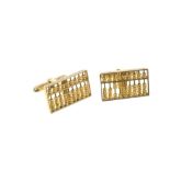 Pair of 14ct gold novelty cufflinks in the form of an abacus