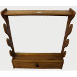 Hand-made light oak gun rack / fishing rod rack with lockable compartment