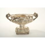Continental silver punch bowl of circular form