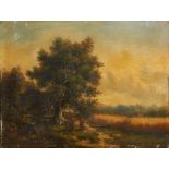 Attributed to Barend Cornelis Koekkoek (1803-1862) oil on panel - figures in a rural landscape,