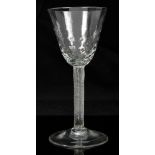 Georgian wine glass with moulded bowl