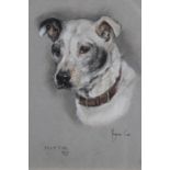 Marjorie Cox (1915-2003) pastel portrait of a Staffordshire Bull Terrier, “Hattie”, signed...