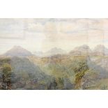 Victorian English school watercolour - extensive landscape