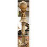 Late 19th / early 20th century carved alabaster standard lamp