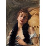 Paul François Quinsac (1858-1932) oil on canvas - portrait of a lady