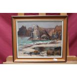 G. Cox, 20th century oil on board - coastal landscape, signed, in gilt frame, together with another