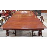 Large early Victorian mahogany extending dining table