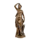 19th century bronze figure of a Classical lady, SB foundry stamps for Societe Des Bronze de Paris