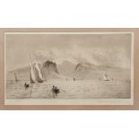 *Rowland Langmaid (1897-1956) signed etching - Goat Fell, Arran, with Academy Proof blindstamp, in