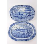 19th century Ridgway blue and white ashet and another