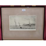 *Rowland Langmaid (1897-1956) signed etching - Holy Island, Arran, with Academy Proof blindstamp,