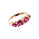 Late Victorian ruby and diamond ring
