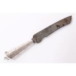 Early 20th century Dutch silver-handled carving knife, Chester Import marks for 1909
