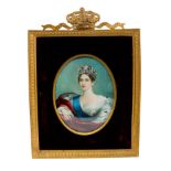 Attributed to William Fowler, (1796-1880), portrait miniature on ivory of Queen Victoria