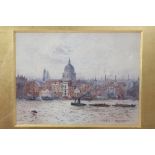 Attributed to Frederick Edward Joseph Goff - watercolour ‘St Pauls from Bankside’