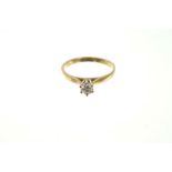 Gold (18ct) diamond single stone ring