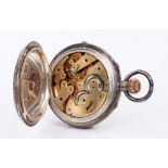 Late 19th century Swiss Goliath silver cased calendar pocket watch