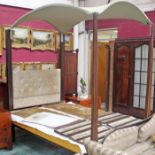 Antique oak four-poster bed