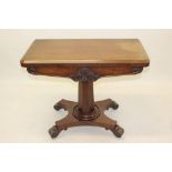 William IV mahogany card table