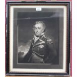 J. W. Chandler 18th century mezzotint by Edward Bell - portrait of Captain Sir William Sidney Smith,