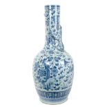 Very large 19th century Chinese export blue and white floor vase